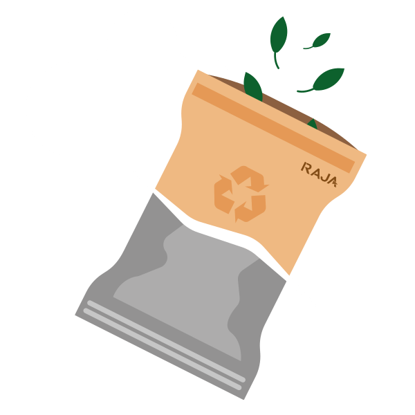 Verpakkingen met een grote milieu-impact of niet-recycleerbare verpakkingen vervangt u best door duurzame alternatieven.