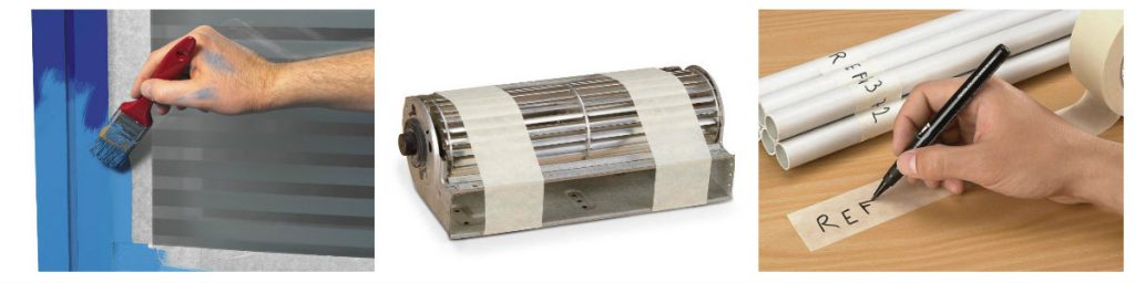 Le ruban adhésif de masquage s’utilise pour masquer, fixer, emballer et marquer des marchandises.