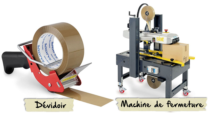 Fermez des caisses grâce aux dévidoirs et machines de fermeture