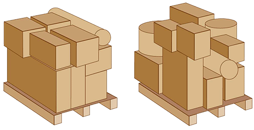 Filmez vos palettes hétérogènes avec angles saillants à très saillants avec le film soufflé. 