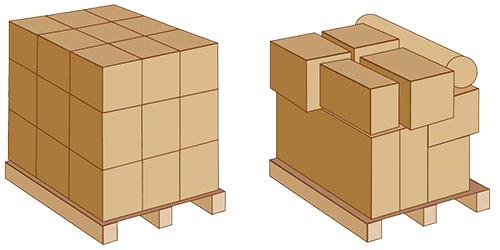 Stapel van homogene of licht uitstekende lading