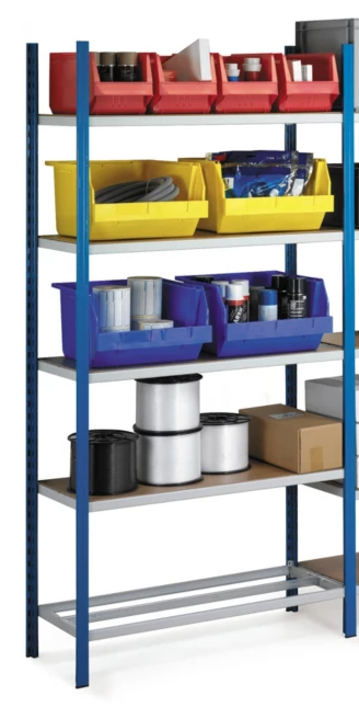 Legbordstelling met middelzware goederen op elke schap