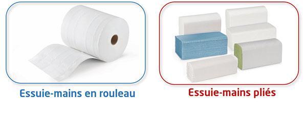 Essuie-mains en rouleau ou pliés