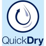 QuickDry logo dat een snel en hoog absorptievermogen aanduidt/