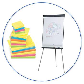 Plan en orden je taken met bijvoorbeeld whiteboards, flip-overs en post-it's. 