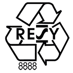 RESY symbool voor verpakkingen van papier of karton