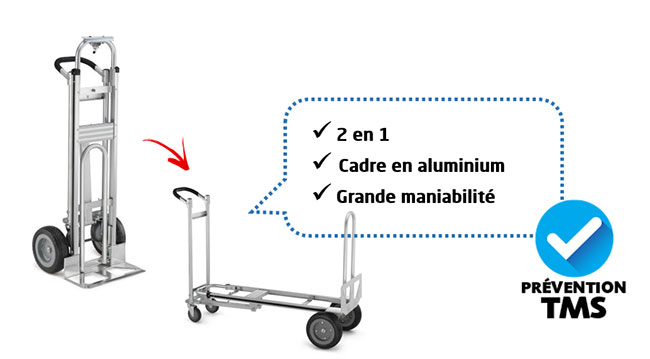 Diable chariot en aluminium