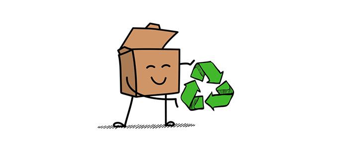 Cartoon toont een ecologisch logo
