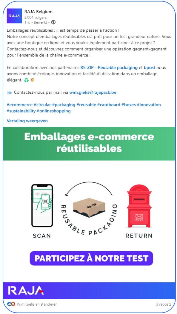 Emballages réutilisables pour la loi européenne sur l'emballage