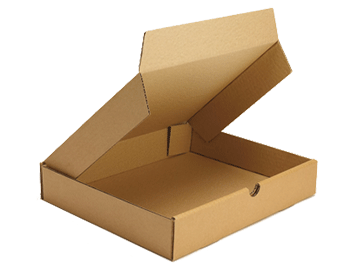 Voorbeeld van extra platte dozen als ecologische verpakkingen voor e-commerce