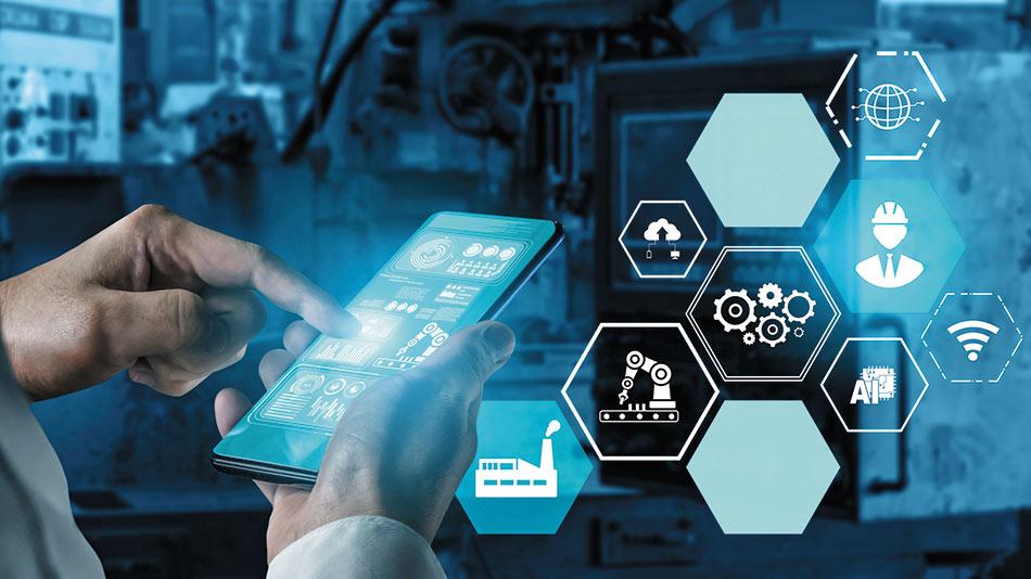 Pictogrammen met nieuwe softwareoplossingen voor automatisatie in de logistiek