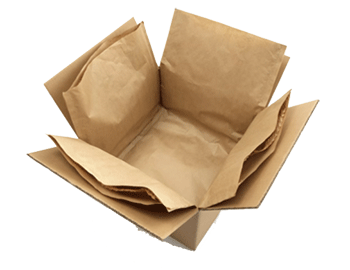Papier de protection isolant utilisé comme matériau de rembourrage dans une boîte