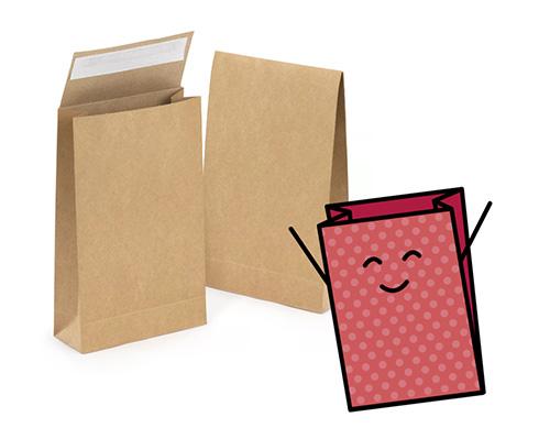 Geschenkzakjes van kraftpapier met kleefstrip voor paaseieren