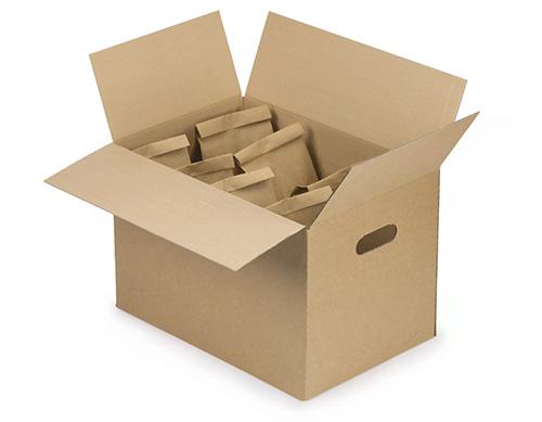 Takeaway doos met voorverpakte paaseieren in zakjes