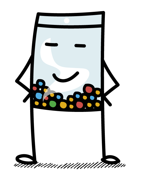 caricature d'un sachet