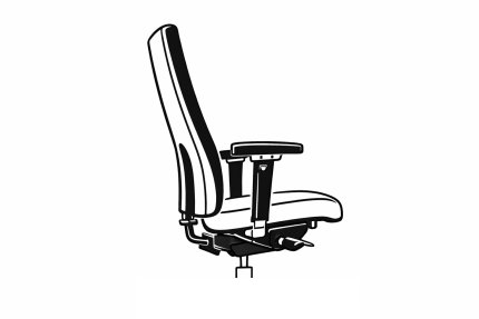 illustratie van een bureaustoel met vaste zithouding
