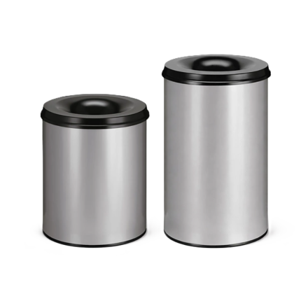 Vlamdovende prullenbak grijs