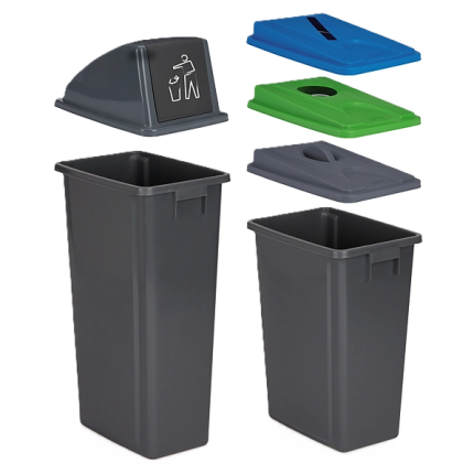 Mix & Match afvalscheidingsbakken van Probbax met diverse deksels