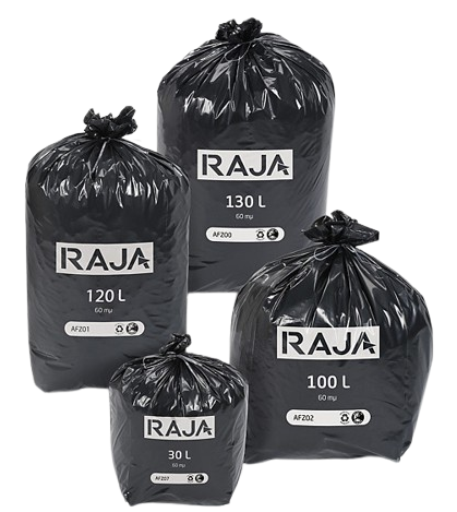 4 zwarte RAJA vuilniszakken