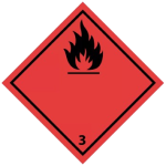 Étiquette de danger rouge en forme de losange pour la classe 3